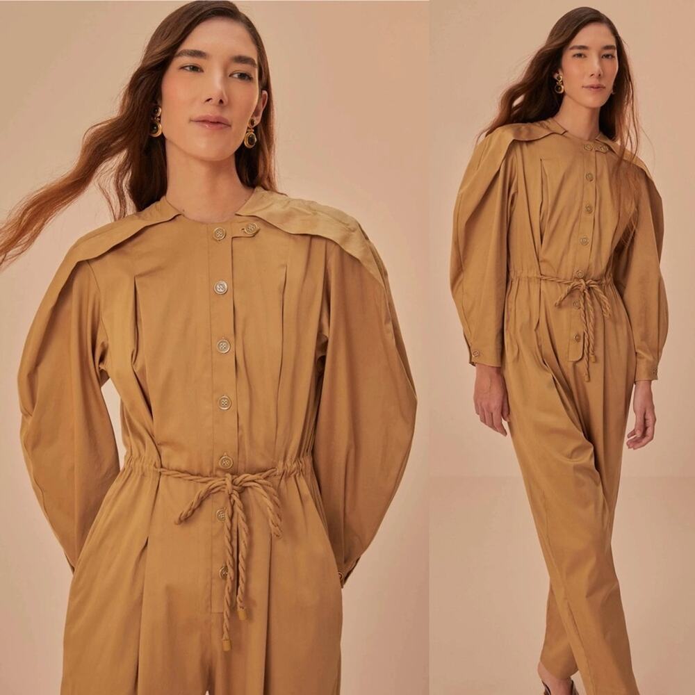 Farm Rio Brown Raglan Sleeve Jumpsuit XL